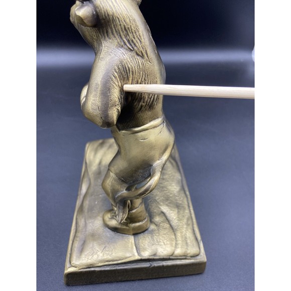 Bronze vintage USA Made stock market Bull & Bear boxing bookends rare sculpture - Picture 6 of 14